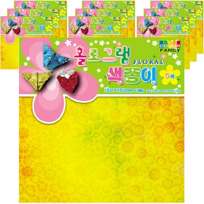 칼라팬시 1500 홀로그램색종이 꽃