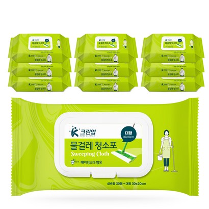 크린업 물걸레 청소포 대형 30매