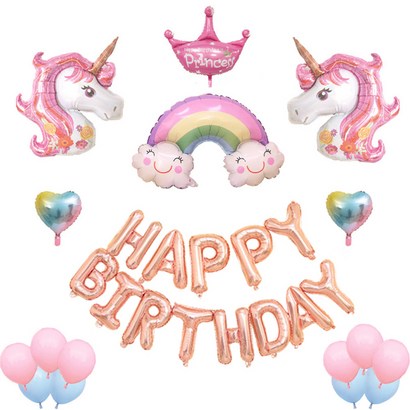 미니띠네 생일파티 그라데이션 하트 유니콘 왕관세트 리뷰후기