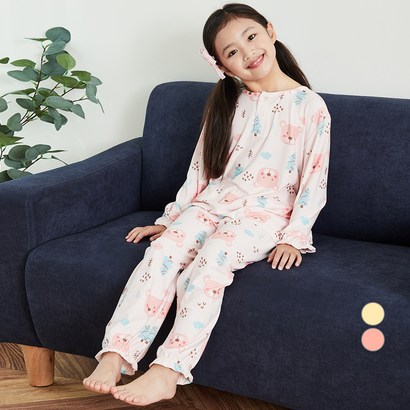 리트리 아동 폴리스판 기모 헨리넥 파자마 BE