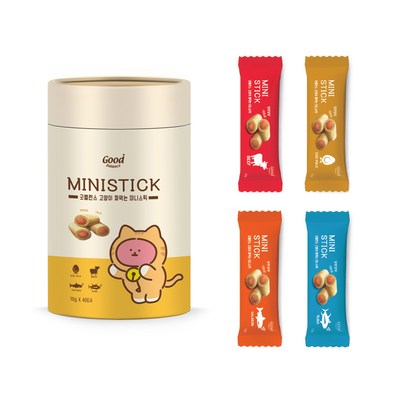 굿밸런스 고양이 짜먹는 미니스틱 간식 닭 4종