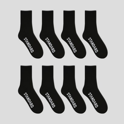 RN 여성용 스탠다드 컬러 밴딩 무지 양말 8켤레