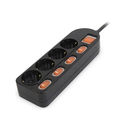 파워존 메인 개별 안전 멀티탭 4구 블랙 16A E450B