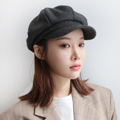 바비수 노팅힐 모직 팔각 헌팅캡