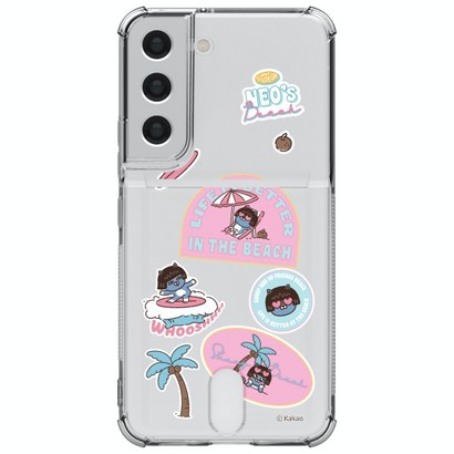 카카오프렌즈 비치 투명방탄 카드 휴대폰 케이스