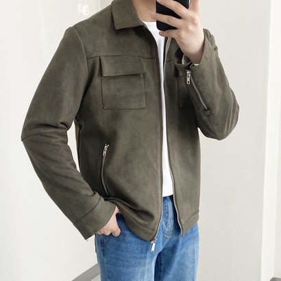 남성용 스웨이드 트러커 자켓