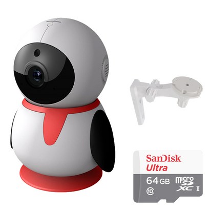 펭카 FULL HD 200만화소 홈CCTV IP네트워크 회전형 SD 메모리 카드 64GB 벽부형 브라켓 리뷰후기