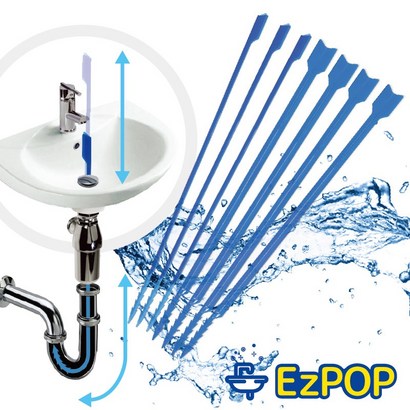 EzO 이지팝 배수관 머리카락 제거기 막힌 세면대 배수구 배수관 뚫어 30개