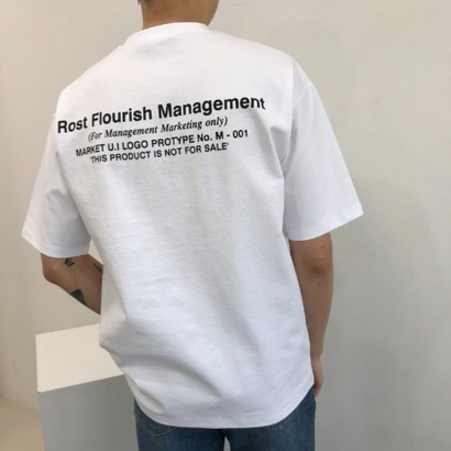 반팔 RFM 티 면 라운드 앞 뒤 프린팅 레터링 5부 2컬러 리뷰후기