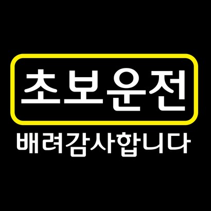 초보운전 심플라인형 차량용 스티커 2 초보사각 심플형 일반지 리뷰 후기