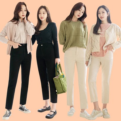 앤더데이 더블링 코튼스판 슬림일자