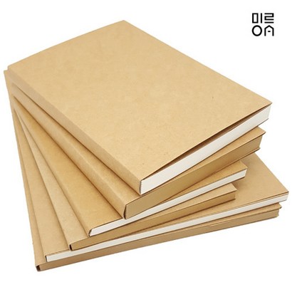 캘리그라피 드로잉북 빈티지 무지노트 180도 펴지는 일기장 다이어리 크라프트 화이트 A5 B5