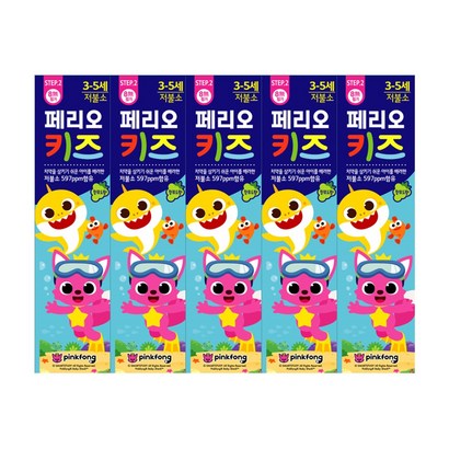 페리오 키즈 스텝2 치약 핑크퐁 5개