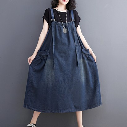 SEONJINCHI 데님 롱 원피스 376