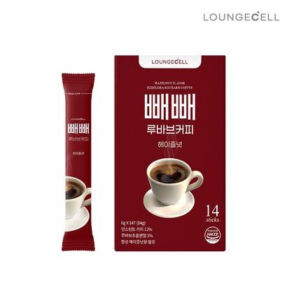 빼빼루바브커피 헤이즐넛향 14포 1박스