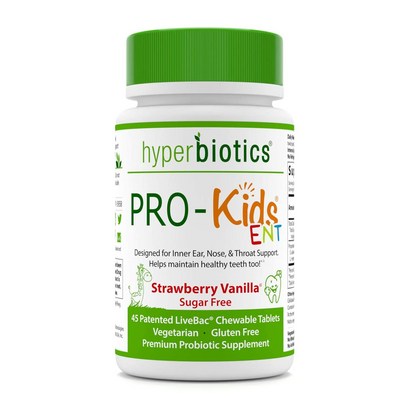 어린이 ENT 유산균 프로바이오틱스 키즈 딸기 바닐라 무설탕 45 츄어블 타블렛 Hyerbiotics 리뷰 후기