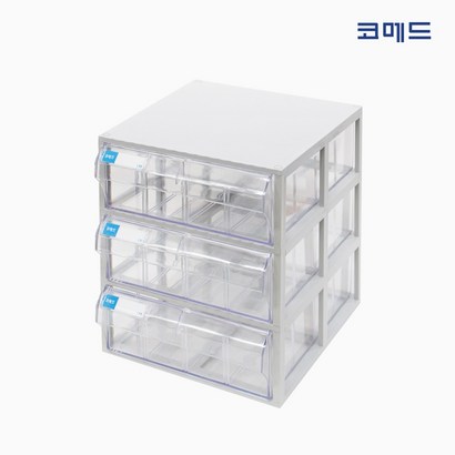 코메드 D-601멀티박스 3칸 투명서랍장