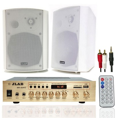 JLAB 가성비 UP 앰프 화이트 스피커 12 DH-520 35RCA 케이블 리뷰후기