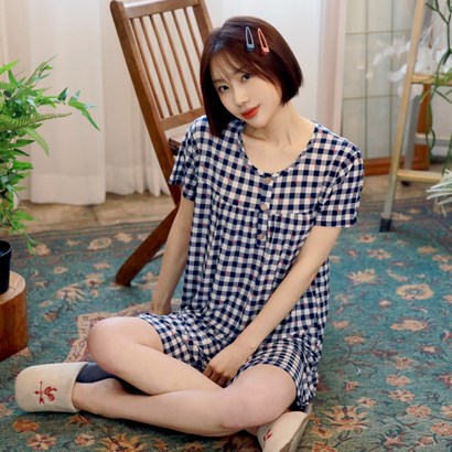 아이스베이직 반팔세트 네이비체크 리뷰후기