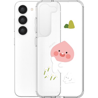 카카오프렌즈 에이프릴샤워 투명 강화케이스 갤럭시 S23