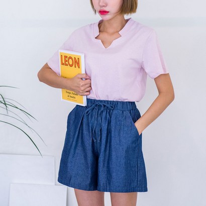 베니코코 여리여리 V넥 반팔티셔츠 반팔 티셔츠 리뷰후기