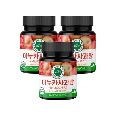 맛있는동행 아누카사과 추출 분말 비오틴 맥주효모 영양제 3개월분