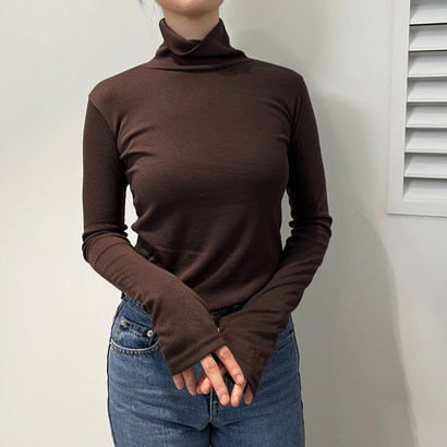 오채 여성용 국내생산 스판 워머 폴라티