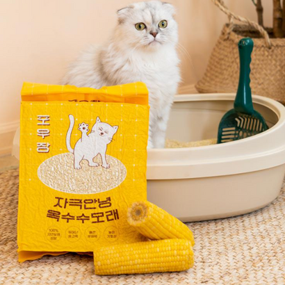 포우장 자극안녕 고양이 옥수수모래 리뷰 후기