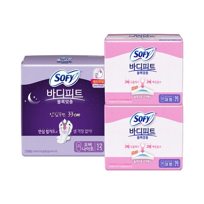 바디피트 생리대 볼록맞춤 대형 오버나이트
