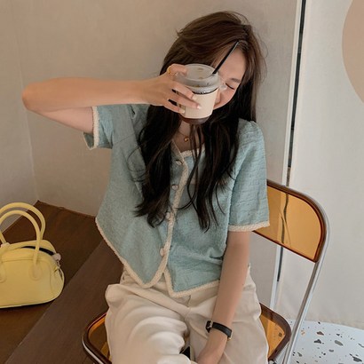 코코블랑 앤느 바인딩배색블라우스 리뷰후기