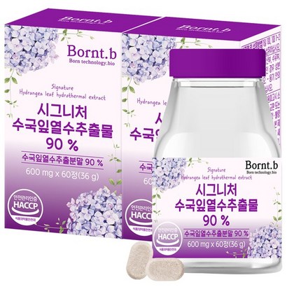 본트비 수국잎 추출물 열수추출 하이드란제놀 x60정 2박스