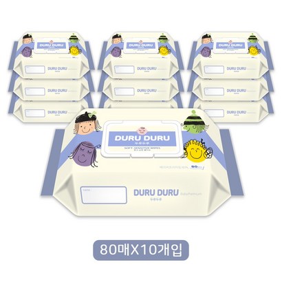 두루두루 프리미엄 아기물티슈 캡형 80매
