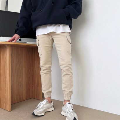 치트키 / 남자 이엘 양기모 카고 밴딩 조거팬츠