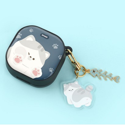 나인어클락 고양이 냥이 젤리 에폭시 하드 갤럭시 버즈 라이브 케이스냥이 키링