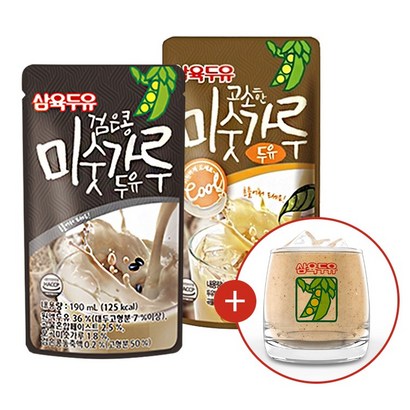 삼육두유 미숫가루패키지 레트로 유리컵 1P 증정 리뷰후기