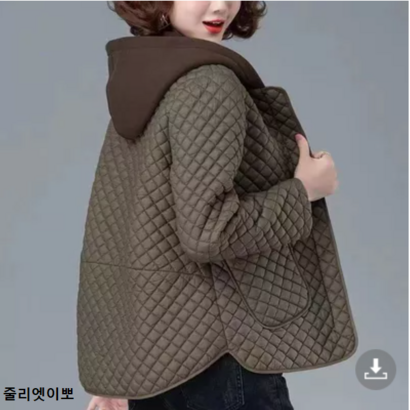 줄리엣이뽀 옷 잘 입는 우리 엄마 패션!!! 면후드 숏 경랑 패딩 재킷 KJK-3288