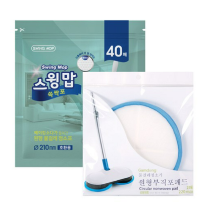 스윙맙 원형 물걸레청소포 40매 벨크로패드