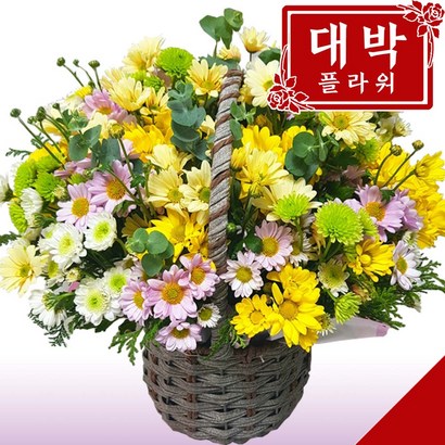 대박플라워 은은하게 꽃바구니 생일선물 기념일 출산꽃선물 병문안 꽃배달