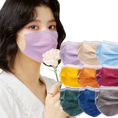 에어에이드 비말차단 덴탈마스크 대형 식약처허가 퍼플 핑크 베이지 일회용 KFAD 50매