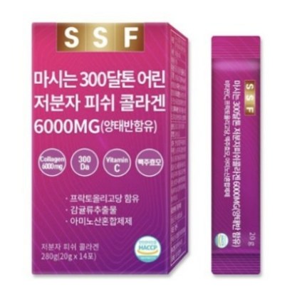 순수식품 14개입 고햠량 어린 어류 300달톤 저분자 피쉬 마시는 콜라겐 펩타이드 양태반