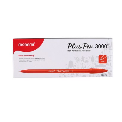 모나미 플러스펜 3색 1박스 12개입 USEN-3000 수성