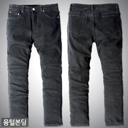 비브레이커스 겨울 융털 기모 본딩 스판슬림핏 블랙 데님팬츠 FJ420