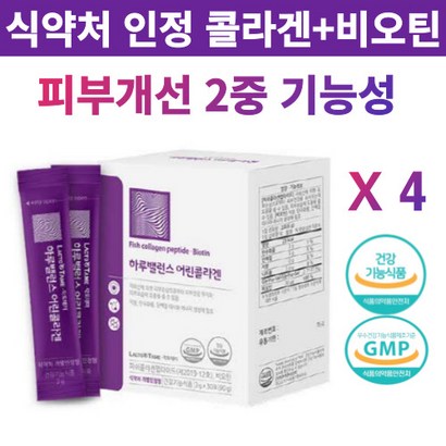 어린콜라겐 비오틴 식약처 인증 개별인정형 건강기능식품 3세대 초 고함량 저분자 피쉬 먹는 콜라겐 분말 가루 다이 펩타이드 512달톤 히알루론산 엘라스틴