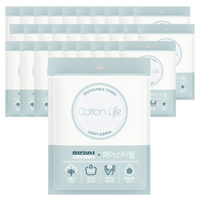 코튼라이프 일회용수건 개별포장 휴대용 스포츠 캠핑 애견 텔 여행 간편 위생
