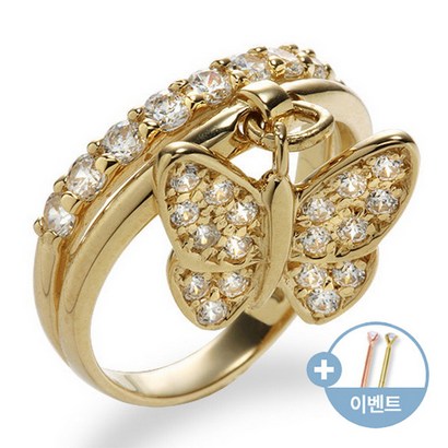 18K 반지 큐빅 나비 옐로골드 여성반지 NAR7776 금반지 리뷰후기