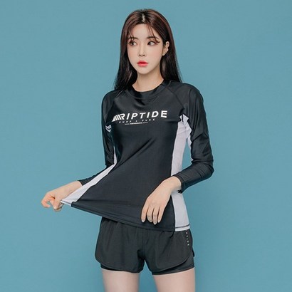 헤링본 여성 빅사이즈 래쉬가드 수영복 루즈핏 비치웨어 휴양지 바캉스룩 RDX308W