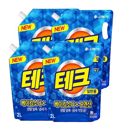 테크 액체세제 천연베이킹구연산 리필 x4개