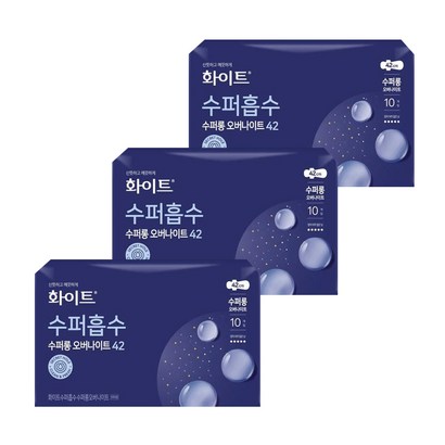 화이트 생리대 수퍼흡수 수퍼롱 오버나이트 X