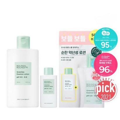 라운드어라운드 그린티 약산성 에센스 로션 기획 리뷰 후기