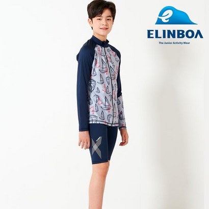엘인보아 주니어 래쉬가드 집업 요트그레이 5부상하 리뷰후기